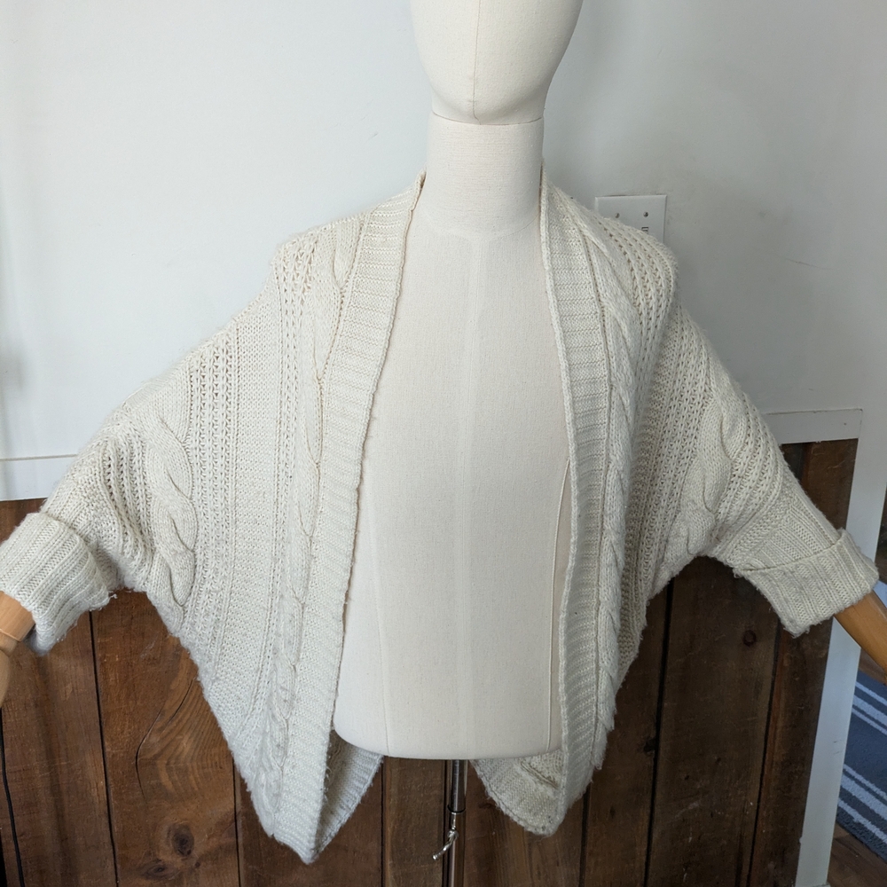 FYLO Cream Cable Knit Cardigan
